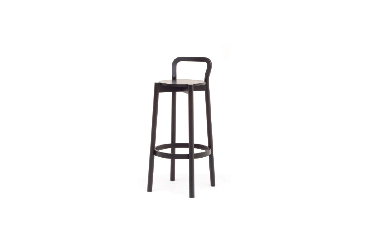 Castor Barstool with Backrest High