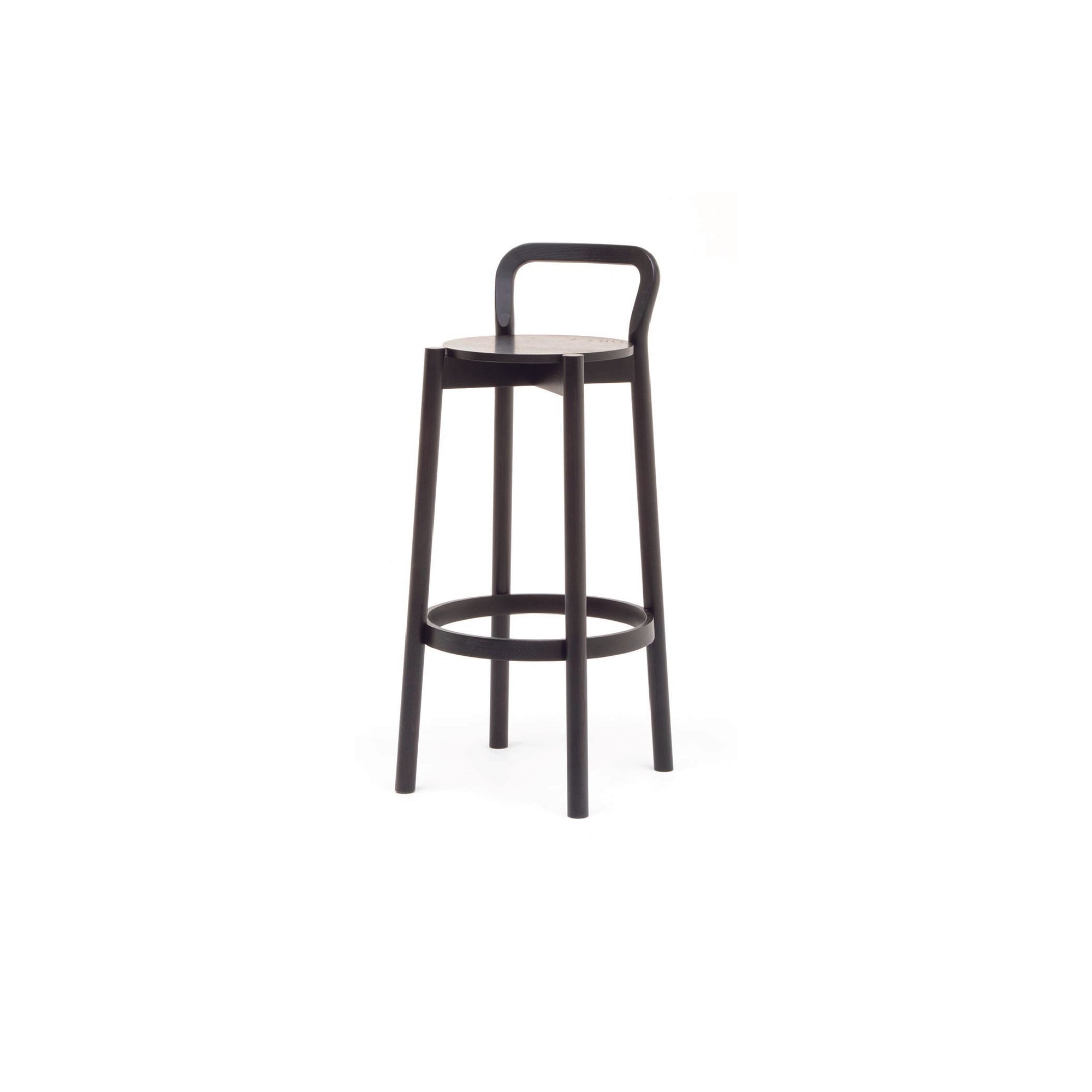 Castor Barstool with Backrest High