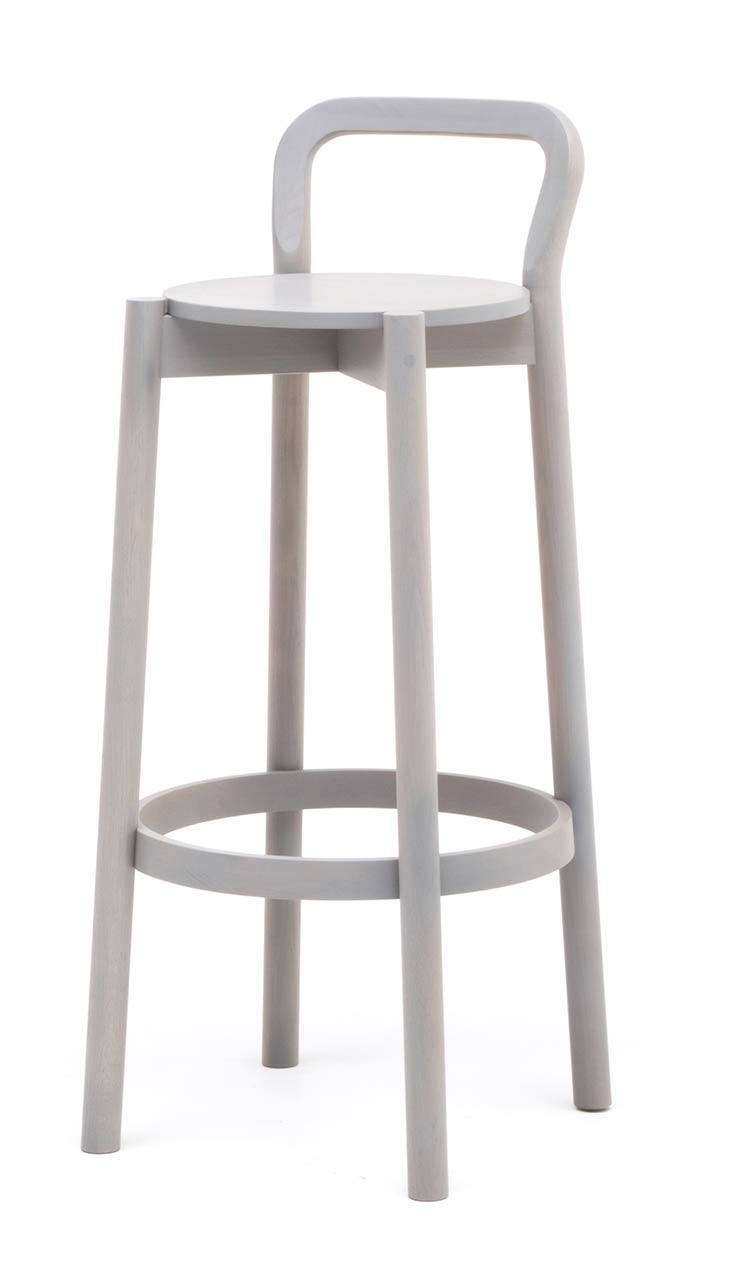 Castor Barstool with Backrest High