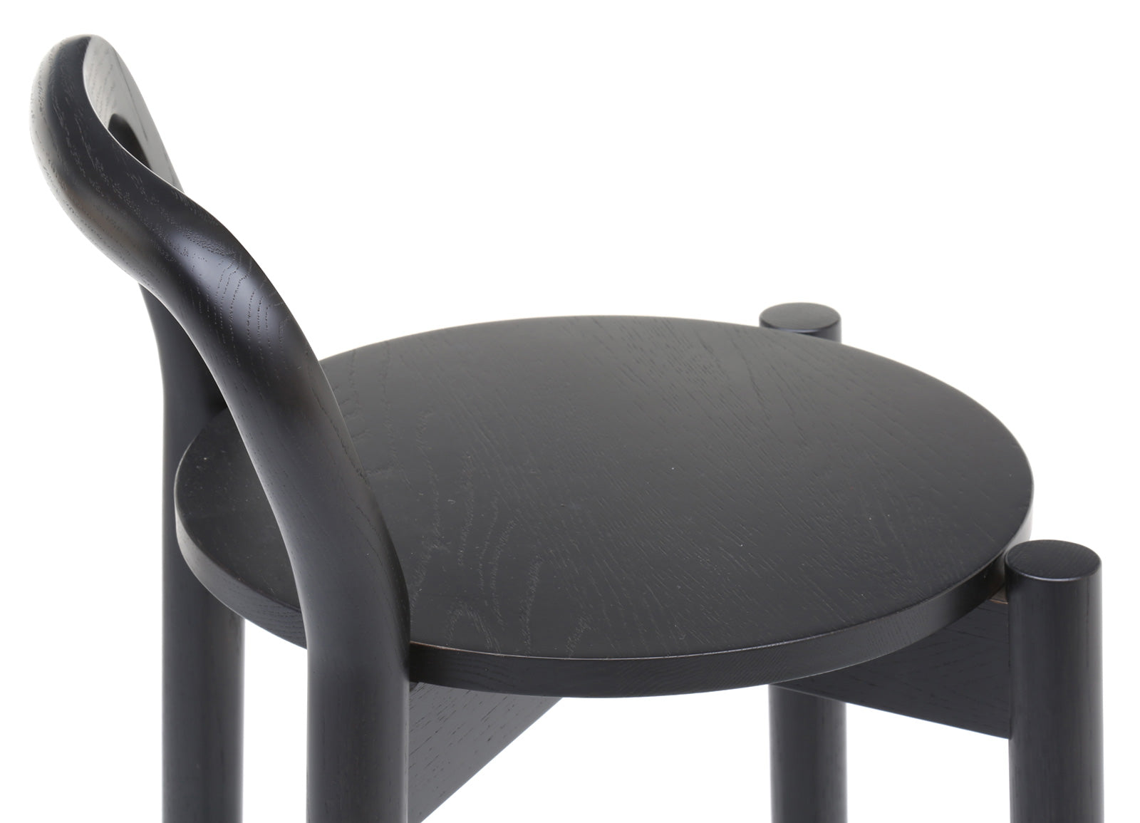 Castor Barstool with Backrest High