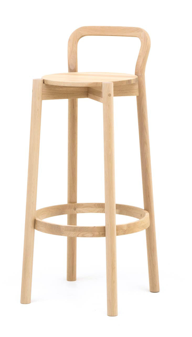 Castor Barstool with Backrest High
