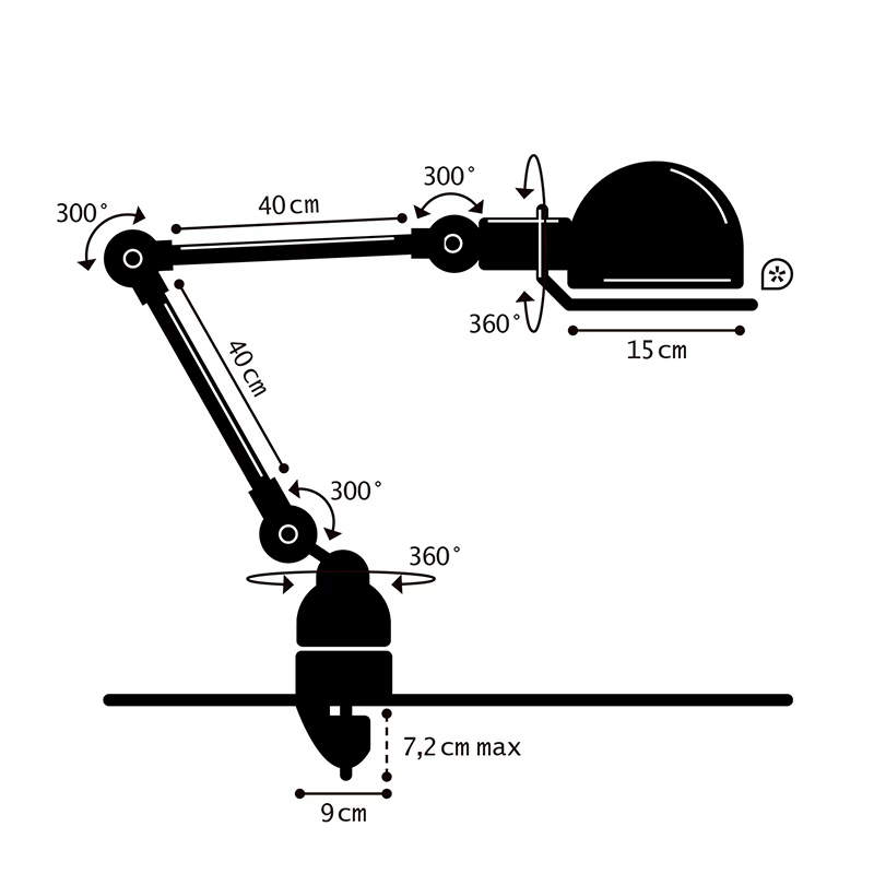 Jielde Loft Desk Lamp - Clamp