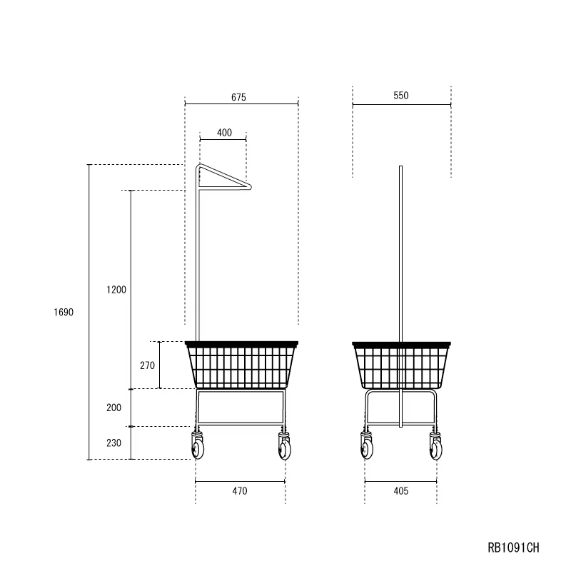 Laundry Cart Single Pole